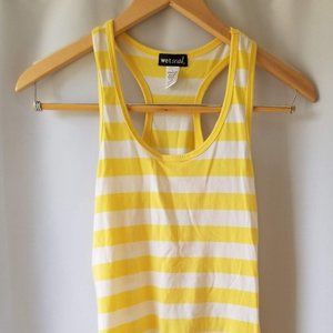 Wet Seal Yellow and White Stripe Racerback Tank